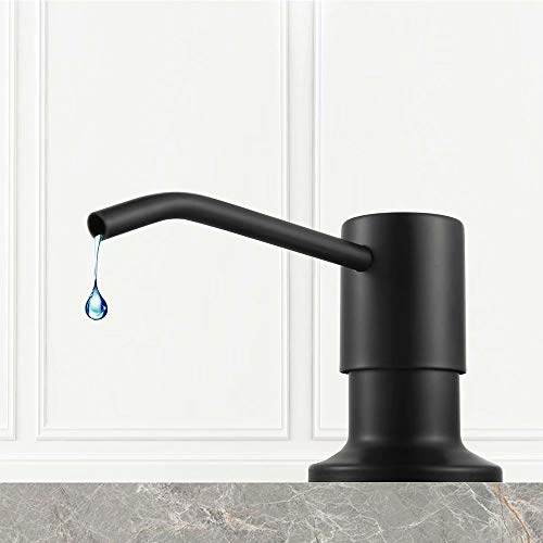 Becomrock Soap Dispenser For Kitchen Sink, Built In Sink Soap Dispenser Lotion Dispenser With 17 Ounce Bottle, Stainless Steel Sink Soap Dispenser, Black #TOP5