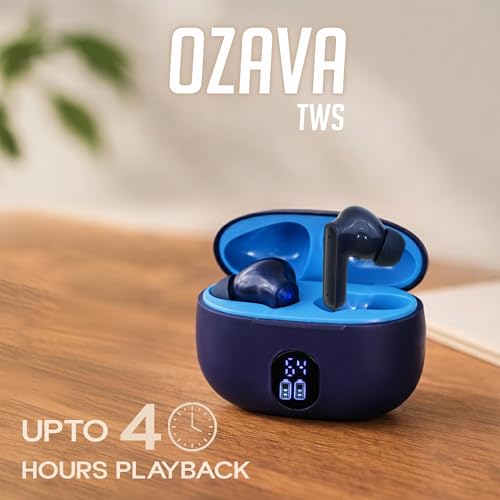 Image of True Wireless Earbuds, 13mm Drivers with Big Bass, and Noise cancelation, Led Display Bluetooth 5.3, 40H Long Playtime, Water-Resistant, 2 Mics for AI Clear Calls