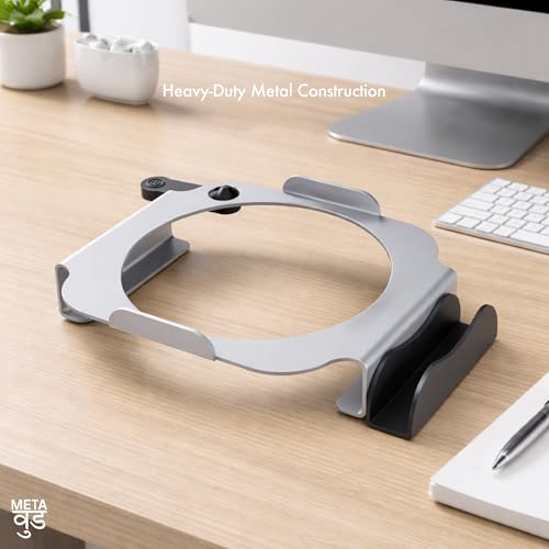 Image of Desktop Mount for Mac mini M4 & M4 Pro | Airflow Design & Quick Power Button Access | SSD Holder | Cable Organiser | Mac mini Stand 2026 (Silver)