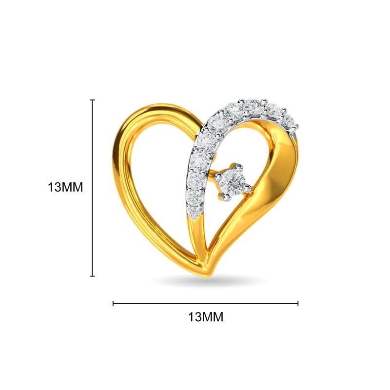Image of KISNA JEWELS 18K BIS Hallmark Pure White Gold & SI Real Diamond Hearts Earrings For Women with Screw Back clouser