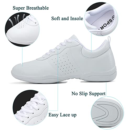 FOFOWHAT Girls White Cheer Shoes Youth Cheerleading Dance Sneaker Training Competition for Women Girls' Cheerleading Shoes4