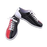 TRESEF Bowling-Schuh Für Herren, Bowling-Sneaker Zum Schnüren, Bequeme Passform, Bowling-Schuhe, Atmungsaktive Bowling-Sneaker Für Damen,Schwarz,42 EU