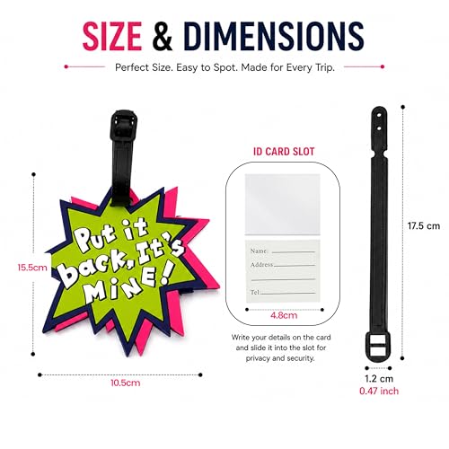 Image of Storite 2 Pk PVC Luggage /Bag /Travel ID Label Tags (Multicolor) | for Suitcase & School Bags Identifier Name Address Label with Plastic Strap