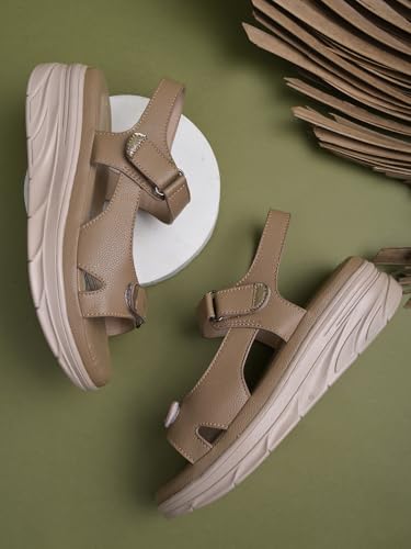 Image of Shoetopia Women's Comfort Sandals | Lightweight Orthopedic Wedge Sandals with Adjustable Straps & Cushioned Sole for Casual Daily Footwear