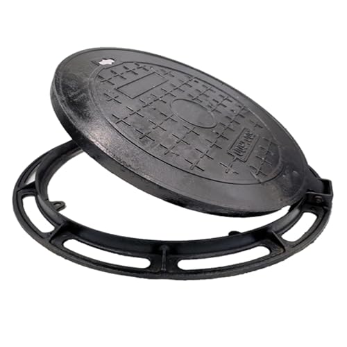 Tapa de alcantarilla redonda de hierro fundido con marco de 60 cm para fosa séptica