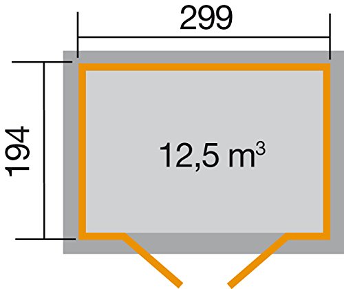 weka Gartenhaus 323 Gr.3, natur, 19 mm – Bild 3