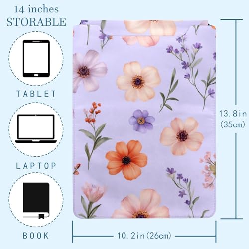 Funda para portátil de 35 x 25,9 cm con acolchado floral morado resistente 4