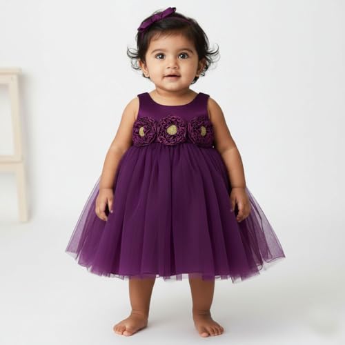 Image of Stanwells Kids Baby Net Dress for Baby Girl Birthday Summer Dress