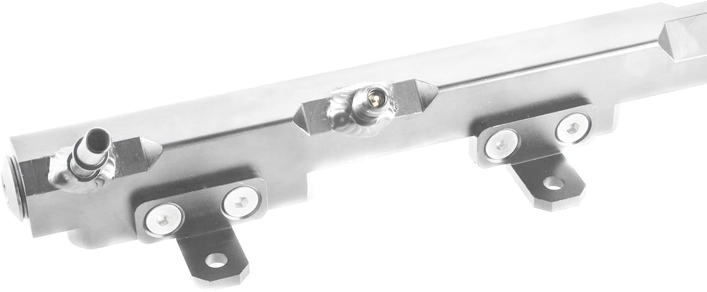 Billet Aluminum Fuel Rail for 1988-2006 Jeep Cherokee XJ Wrangler TJ YJ Performance Fuel Rails Silver 1989 1990 1991 1992 1993 1994 1995 1996 1997 1998 1999 2000 2001 2002 2003 2004 2005