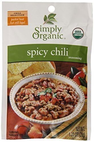 Simply Organic Spicy Chili, Seasoning Mix, Certified Organic, 1-Ounce Packets (Pack of 12) ( Value Bulk Multi-pack)60
