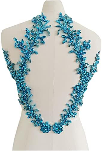 All'ingrosso Fatto A Mano 3D Perline Con Paillettes Fiori Ricami In Pizzo Appliq - Foto 7