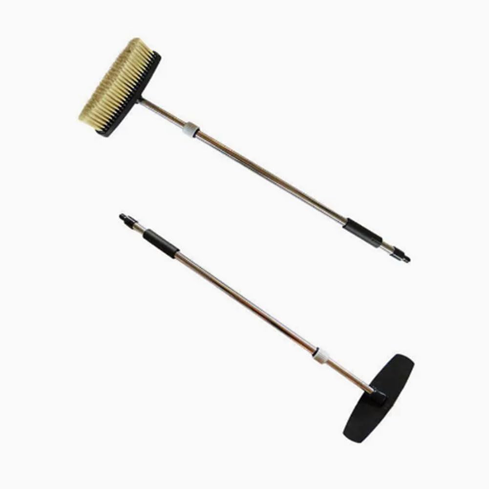 Kit per La Pulizia Dei Pannelli Fotovoltaici, Pulizia Pannelli Solari Fotovoltaici con Attacco per Tubo Flessibile, Spazzola Allungabile per Pulire Pannelli Fotovoltaici Pulizia Del Tetto.
