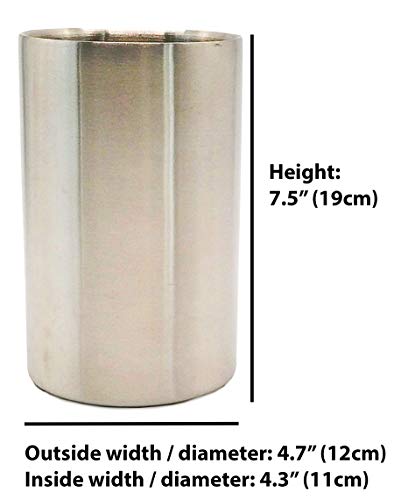 Stainless Steel Wine Cooler Bucket, Insulated Double Wall Design, White Wine Champagne Bottle Chiller, Brushed Surface, Great for Parties, Outdoor Events, Keeps Beverages Ice Chilled, 1.6L, Silver