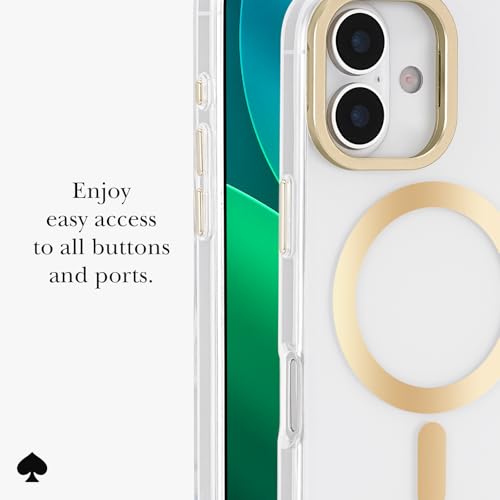 Image of kate spade new york iPhone 17 Case with Camera Stand - Icon Clear | Compatible with MagSafe - Lightweight Designer Case for iPhone 17 with Anti-Scratch Coating and Crystal Clear Design