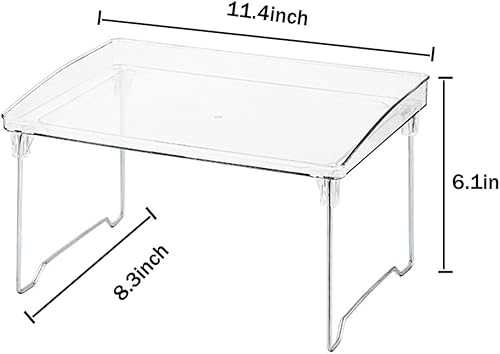 Estantes acrílicos plegables transparentes para gabinete, organizador de almacenamiento, estante apilable para encimera, estante apilable para