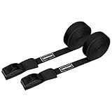 LINGVUM Roof Rack Strap Cargo Tie Down Straps for Surfboard SUP Board Kayak Canoe, 15 Feet (Pair), Black