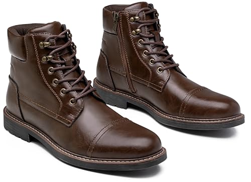 Image of Jousen Mens Boots Retro Dress Boot Cap Toe Casual Motorcycle Chukka Boots