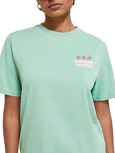 Scotch & Soda Left Chest Artwork T-Shirt, Camiseta, Mujer, Sea Green, S