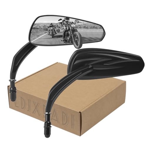 LDJXDADI Motorcycle Rear view Mirrors for Sportster Road King Street Electra Glide Road Glide Dyna Softail 1982-2024 (Black)
