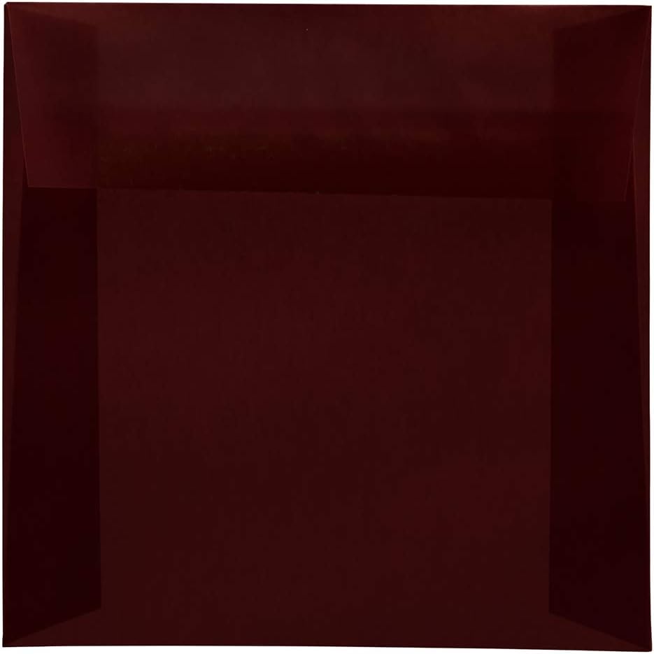 JAM PAPER 8.5 x 8.5 Square Premium Invitation Envelopes - Burgundy - 50/Pack