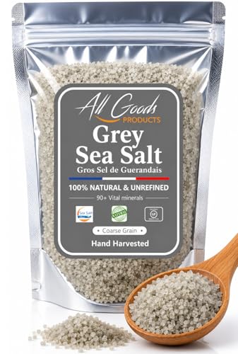 All Goods Mineral French Grey Sea Salt &ndash; Coarse 142 Grams, 82 Mineral-Rich, Naturally...
