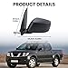 Left Driver Side Mirror Compatible with Nissan Frontier 2005-2021 Power Manual Folding Non-Heated