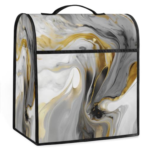 Coffee Maker Cover Marble Pattern Kitchen Appliance Covers Small Appliance Covers Blender Cover Juicer Cover Dust Covers for Kitchen Appliances with Top Handle and Pockets,Washable,B370