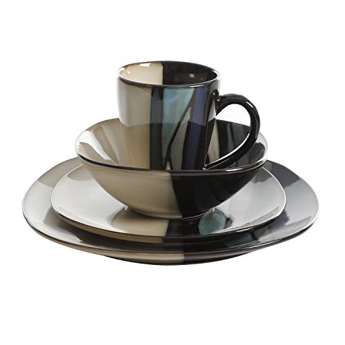 Gibson Elite Althea Reactive Dinnerware Set, Teal, Service for 4 (16pcs) - Image 4