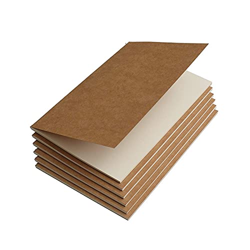 Art Bundle kraft paper School supply Notebook Diary ( 72 Pages Unruled, A5, 90 GSM Natural Shade Paper )-Pack of 6