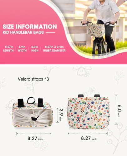 ANZOME Bike Basket for Girls, Children's Front Bike Decoration Accessory for Girls & Boys Gift Fits Most Children's Bikes Like Tricycle, Balance Bike, Scooter