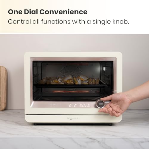 Image of VAL CUCINA 7-in-1 Steam Convection Oven Countertop with Air Fry, Bake, Sous Vide, Ferment, Built-in Recipes | Anti-Scalding, Self Clean, Food-grade Stainless Steel Cavity & Accessories | 1500W