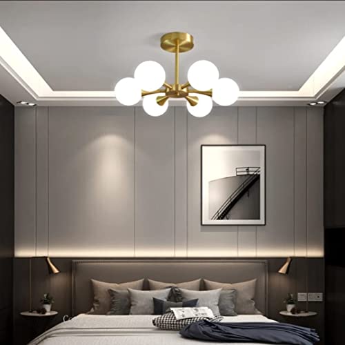 Image of Avior Chandelier for Living Room Ceiling, Jhumar for Drawing Room Center, Jhoomar Light for Hall (Golden Electroplated, Metal & Glass, Indian)