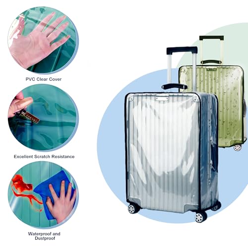 Luggage Cover 28 Inch TSA Approved,Clear 1.5mm Thickness Suitcase Cover for Luggage Suitable 28-29 Inch Suitable for Long Travel Accessories4
