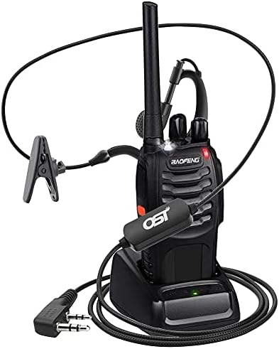 Walkie Talkies Rechargeable BF-88E Long Range Two Way Radios 4 Pack Professional Portable Communication 2 Way Radio for Adult with Earpieces Antenna Charger Belt Clip for Outdoor Camping Hiking