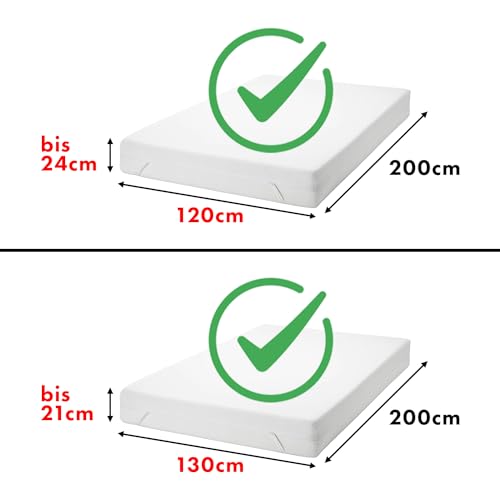 Jacobson Jersey Spannbettlaken Spannbetttuch Baumwolle Bettlaken (120x200-130x200 cm, Grau) – Ansicht 4