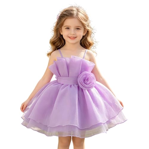 Robe festive fille sans manches avec jupe aérienne de 4 à 12 ans