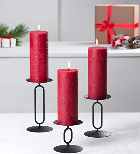 image for Melt Candle Company Set of 3 Candle Holders Black Metal Base Candlehol