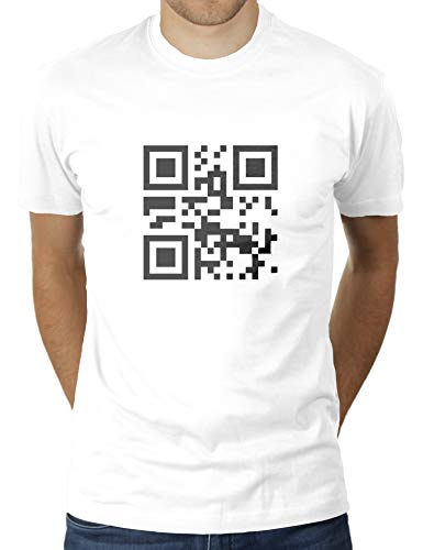 QR Code: Stupid Nerd - Herren T-Shirt von KaterLikoli, Gr. S, Weiß