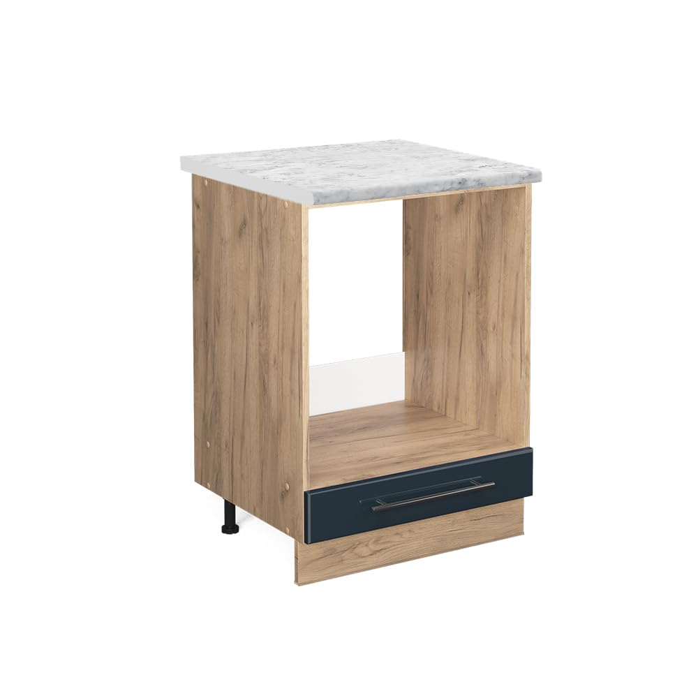 Vicco Oven housing cabinet Fame-Line, Dark blue high gloss, 60 cm, WT Marble, for combination with other modules from the Fame-Line series โ image 1