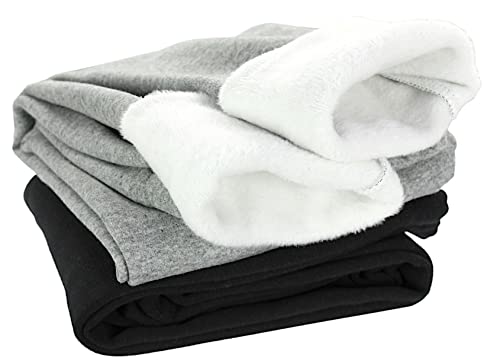TupTam Mädchen Leggings 2er Pack WinterleggingsThermo Hohe Taille Leggins Gefüttert Fleece, Farbe: 2er Pack Schwarz/Grau Meliert, Größe: 152 Cover