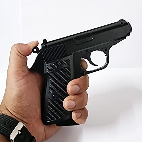 Image of Gun Pistol Lighter Heavy Weight Metal Body Real and Original Like Gun Pistol for Decorative, Smoking Filled with Gas (508 Black)