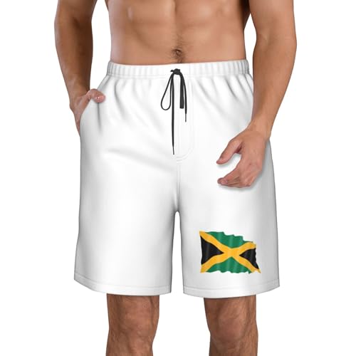 Flag of Jamaica Men's Shorts Beach Casual Swim Board Trunks