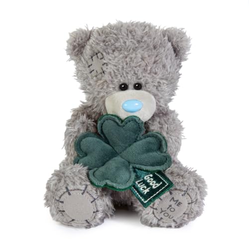 Me To You Tatty Teddy Plush 13cm-High Good Luck Bear With Clover - Official Collection