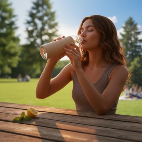 Deconox 1 Litre Deri Kılıflı Cam Matara – H2O Tasarımlı Büyük Boy Su Şişesi, Koku Yapmaz Sızdırmaz Metal Kapak (1 Adet - Asorti) - Görsel 5