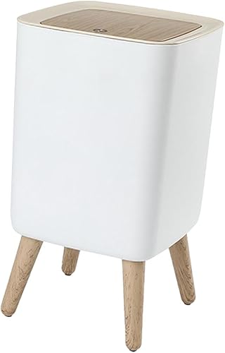 Miniatura 7 de Cubo de basura de gran capacidad, cubo de basura con tapa superior de prensa, cubo de basura de pie alto para oficina, cocina, baño, cuadrado