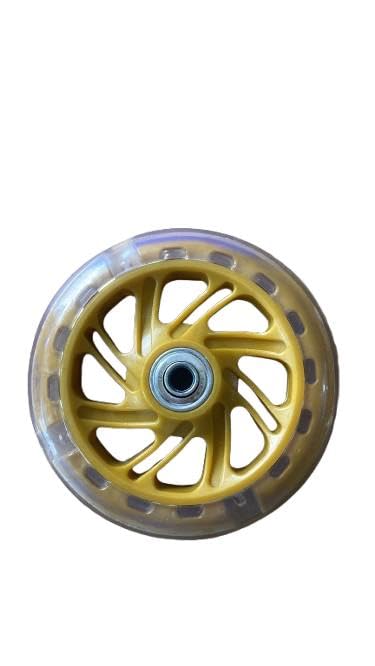 120mm Kick Scooter Replacement Wheel Set | Motion Activated LED Flashing PU Roller | ABEC Bearing Compatible | Durable Smooth Ride Accessory | 2 Pack (Yellow)-image-14