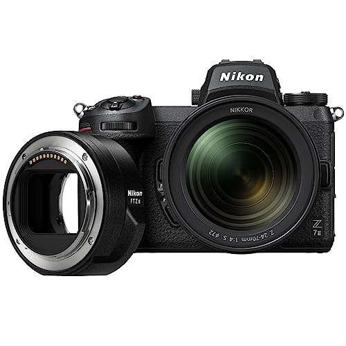 Image of Nikon Z 7II with Zoom Lens and FTZ II Adapter | Ultra-high Resolution Full-Frame mirrorless Stills /Video Camera with 24-70mm f /4 Lens and Adapter for Using Nikon DSLR Lenses | Nikon USA Model