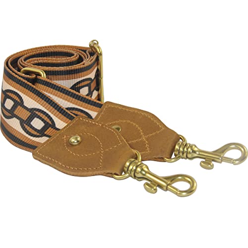 Image of Duwi Wide Purse Strap Multicolor Striped Guitar Style Strap Adjustable Canvas Crossbody Bag Strap
