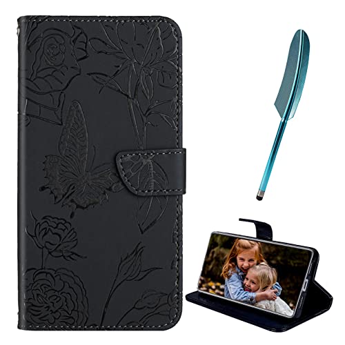 Easyshow Funda para Sony Xperia 10 V, Sony Xperia 10 V con Tapa Cuero Billetera Carcasas Tarjeta y Stand Función Flip+S Pen Case para Sony Xperia 10 V (Negro)