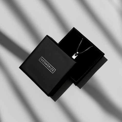 Image of Mesmerize Spiritual Mini Tag Stainless Steel Necklaces for Men | Locket and Pendant Necklace for Men and Guys | Necklace with Chain in Black and Silver | 6-Month Warranty.